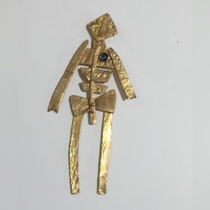 Male Dancing Pendant with Blue Stone